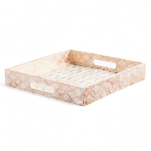 Plateau de service artisanal en nacre, décoratif, écologique, incrustation naturelle de coquillages, pour la maison et la cuisine - Product Image 1