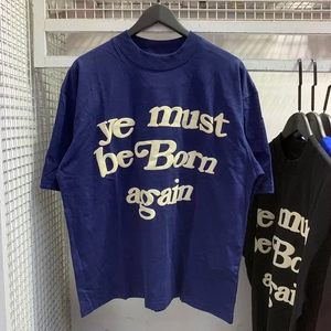 Mới mùa xuân mùa hè Puff YE phải được sinh ra một lần nữa màu xanh lá cây T-Shirt người đàn ông Phụ Nữ Ngắn Tay Áo Tops - Product Image 4