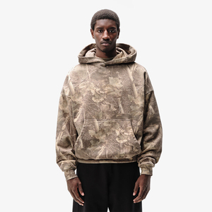 Best Quality <b>Men's</b> Streetwear Oversized Camo Hoodie Drop Shoulder Full Sleeve <b>Pullover</b> Breathable Adult <b>Men's</b> Camo Hoodies - Product Image 2