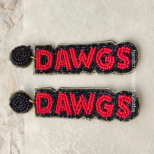 Pendientes de Aro Hechos a Mano con Cuentas de Vidrio, Cierre Seguro, Ligeros, Cómodos, Logotipo Personalizado para el Día del Partido, Hechos en India, Tela - Product Image 1