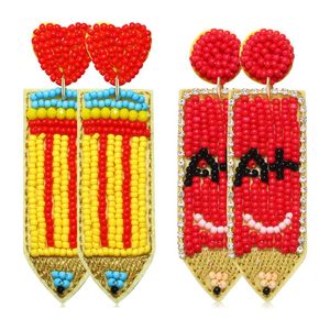 Bordado de cuentas de trabajo hecho a mano de lujo 3 pares de pendientes colgantes de maestro elegante de moda Premium y joyería elegante para niña - Product Image 4