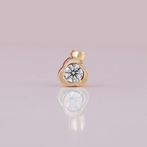 Round Cut Lab Grown Diamond New Custom 18KT Gold Plated Minimal Pendant for Women With New Trendy Classic Custom Design - Product Image 1