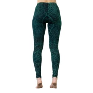 New Arrival Womens Casual Gym Workout <b>Legging</b> with Abstract Cracked Earth Pattern Unisex Blue Green Beige Seamless Technique - Product Image 5