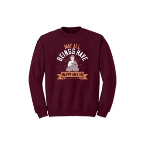 Sweat-shirt en mélange de coton avec des thèmes de bouddha imprimés Style décontracté 12 options de couleur 260-280 Placement de conception personnalisable GSM lourd - Product Image 6