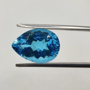 100% คุณภาพสูงจากธรรมชาติสำหรับลูกแพร์สวิสสีฟ้าบุษราคัมขนาด18X13มม. อัญมณีหลวมสำหรับทำเครื่องประดับอัญมณีทั้งหมดร้านค้าครบวงจร - Product Image 1