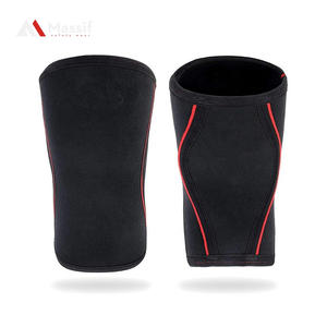 Manchon de genou de Compression en néoprène, Logo personnalisé noir pour haltérophilie - Product Image 6