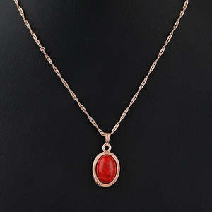 Women's Fancy <b>Locket</b> Set - Golden - Red - Product Image 2