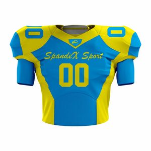 Uniformes de football américain sur mesure pour l'été, respirants, à séchage rapide, grande taille, manches courtes, 100% polyester, design imprimé - Product Image 3