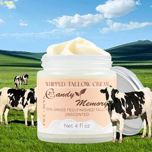Turuncu Creamsicle 100% çim beslenen sığır Tallow cilt bakımı yüz vücut çırpılmış Tallow krem nemlendirici sığır Tallow balsamı 4oz - Product Image 1