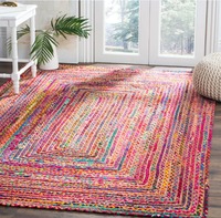 100% tapis de Jute naturel tissé à la main grand tapis de chiffon tressé bohème maison tapis décoratifs salon tapis ensembles