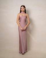 Robe longue en soie sans manches pour femmes élégantes robe longue de mariage robe de fiançailles teinte unie disponible grande taille