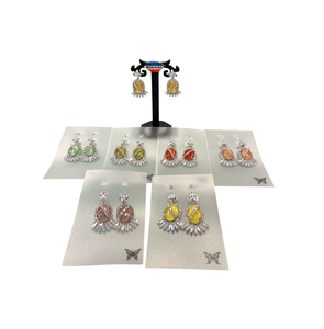 เครื่องประดับขายส่งสำหรับผู้หญิงต่างหูชุบทองและเงินที่สวยงามพร้อมฝังหินประกาย - Product Image 1