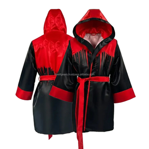 Conjunto de Boxeo de Satén con Logotipo Personalizado, Bata de Boxeo con Capucha, Ligera y Transpirable, Traje para Entrada al Ring, Venta al Por Mayor - Product Image 4