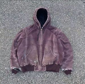 <b>Top</b> Quality Custom Acid Washed Oversized <b>Distressed</b> Sweatshirt Drawstring Hoodie Hooded Zip up Denim Sun Faded Jacket Hoodie - Product Image 5