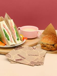 Bán buôn biểu tượng tùy chỉnh cấp thực phẩm không thấm mỡ Giấy Bánh mì kẹp thịt bánh mì kẹp thức ăn nhanh Deli thịt gói sáp tráng bao bì - Product Image 4