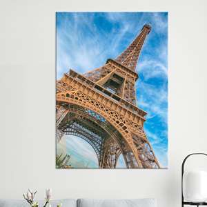 Toile imprimée Tour Eiffel : photographie de Paris, art mural d'architecture française, toile encollée - Product Image 1
