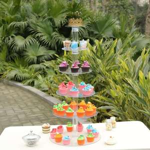 Expositor Moderno de Acrílico Transparente con 2 Niveles para Pasteles, Fácil de Montar, Ideal para Bodas, Cumpleaños y Fiestas, Modelo 2026 - Product Image 5
