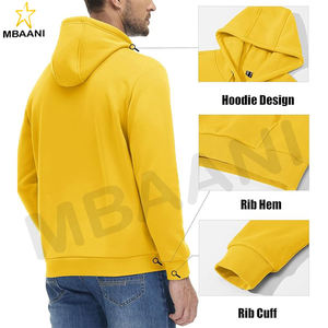 Sudaderas con capucha en color amarillo para hombre y mujer - Product Image 3