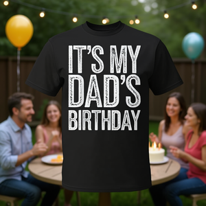 T-shirt vintage distressed da donna con stampa 'È il compleanno di mio padre' - per eventi promozionali - Product Image 3