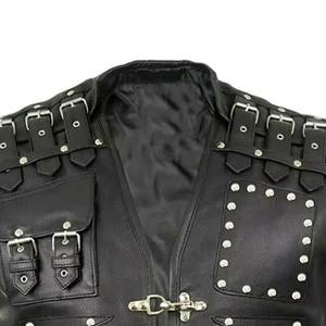 Chaleco de Cuero Sintético de Alta Calidad para Hombre, Diseño Personalizado, Transpirable, para Otoño, con Botones, Cortavientos, al por Mayor, Estilo Motero - Product Image 4