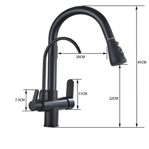 Purificador de filtro de agua de rotación 360 de cocina Flexible, <span class=keywords><strong>dos</strong></span> <span class=keywords><strong>salidas</strong></span> de agua, grifos de salida, rociador telescópico extraíble para Cocina - Product Image 5