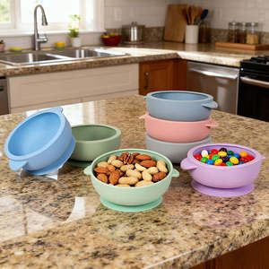 Juego de Vajilla de Silicona para Bebé, Diseño de Dibujos Animados, Ecológico, Impermeable, 6 en 1, Incluye Plato, Tazón, Cuchara, Tenedor, Vaso Antiderrames, 0-12 Meses - Product Image 5