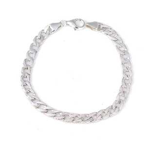 925 Sterling <b>Silver</b> 0.6mm Rhodium & Gold Plated Vintage Religious Patterned Chain <b>Bracelet</b> with Pearl <b>Charm</b> <b>Bracelets</b> Type - Product Image 3
