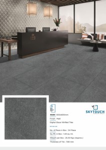 Carreaux de sol en porcelaine gris de 600x600 mm au design élégant pour la décoration intérieure, carreaux de sol pour salle de bain, disponibles en finition mate - Product Image 5