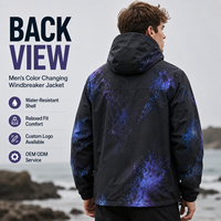 Veste à capuche thermochromique personnalisée IKDEER pour homme, résistante à l'eau, respirante, pour la rue et l'extérieur