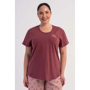 KADIN P.SUPREM XXL O YAKA KISA KOL ETEGI OVAL SORT TAKIM - BORDO - ROJO VINO - Product Image 1