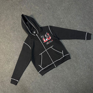 เสื้อมีฮู้ดสำหรับผู้ชายผ้าฝ้ายน้ำหนักมากเสื้อมีฮู้ดสำหรับผู้ชายเสื้อผ้าแนวสตรีท OEM โลโก้ออกแบบได้ตามต้องการ - Product Image 3