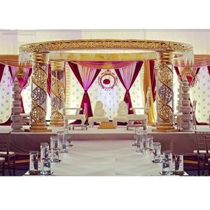 คริสตัลแมนเด็ปคริสตัลสำหรับงานแต่งงานดีไซน์ดีที่สุดทำจากเส้นใยคริสตัลสีทองสำหรับงานแต่งงานอินเดีย - Product Image 1