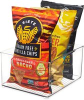Contenedores Apilables Rectangulares de PET Moldeados por Inyección, Aptos para Alimentos, Duraderos, Conservan la Frescura, Modernos, Organizadores para Refrigerador y Despensa