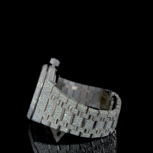 Montre à quartz personnalisée de luxe de haute qualité pour femmes avec cadran rectangulaire en acier inoxydable diamant moissanite et bracelet à fenêtre en cristal - Product Image 4