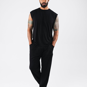 Camiseta sin mangas de gran tamaño de último diseño, servicio OEM, fabricante alto, para hombre, alta elasticidad, transpirable, lavado, secado rápido, 100% algodón - Product Image 3