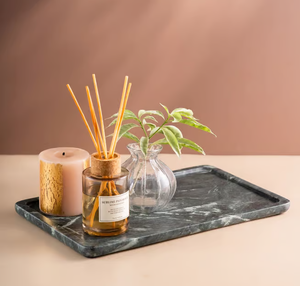 Plateau de service en marbre tendance au meilleur prix Plateau rectangulaire en marbre blanc élégant pour la maison - Product Image 6