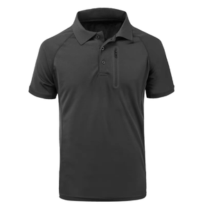 2025 polos que absorben la humedad para hombre, camiseta de manga corta con botones, camiseta Polo de trabajo de negocios sólida informal de ajuste clásico - Product Image 1