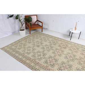 5.2x9.2 ft Vintage Rug, <b>Brown</b> Floral Turkish Rug <b>Wool</b> - Product Image 3