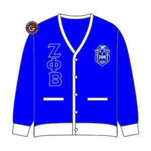 Zeta Phi Beta Finer Embroidery Women Acrylic <b>Cardigans</b> | ZOB Sorority Embroidered Ladies Custom Style <b>Cardigan</b> <b>Sweater</b> - Product Image 1