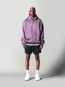 เสื้อมีฮู้ดสำหรับผู้ชายโอเวอร์ไซส์ผ้าคอตตอนแห้งเร็วและระบายอากาศได้ดีผ้าคอตต้อนมีซิปรูดรูดซิปโลโก้ได้ตามต้องการ - Product Image 3