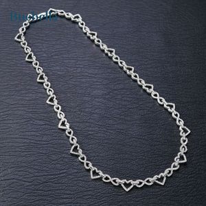 Venta caliente 925 Plata 18K Chapado en oro 6mm Iced Out Infinity Heart Chain para hombres Collares Premium para regalo - Product Image 4
