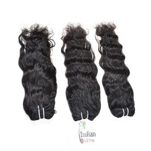 Extensions de cheveux humains non traités vierges bon marché Remy Indian Wavy Manufactures Bundle Couleur noire naturelle Aucune traitement chimique - Product Image 1