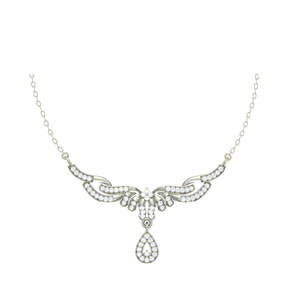 จี้สร้อยคอเงินแท้ชุบโรเดียมรูปปีกสำหรับงานแต่งงานของผู้หญิง - Product Image 1