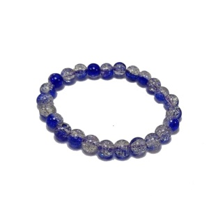 Bracelet en cristal bleu océan, perles rondes craquelées, pierre de 8 mm, pierre précieuse, mode, cadeau pour homme et femme, énergie - Product Image 1
