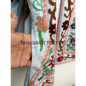 100% meilleure qualité Boho Style classique élégant Kimono veste Suzani brodé à la main coton bord brut veste courte broderie - Product Image 5