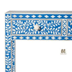 โต๊ะคอนโซลฝังมุกอย่างดี สีฟ้า สำหรับห้องนั่งเล่นและห้องโถง มีจำหน่ายในราคาโรงงานขายส่ง - Product Image 5