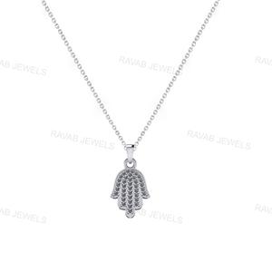 ¡2025 última pulsera de Hamsa Fátima de Plata de Ley 925 hecha a mano en la India acentos de circón directo de fábrica gran regalo de joyería de plata! - Product Image 5