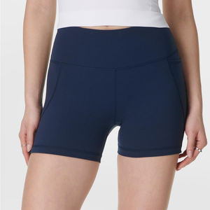 Véritable short de gymnastique pour femmes taille haute personnalisé Yoga Compression Athletic Training Pockets Seamless Workout Elastic Waist Solid - Product Image 1