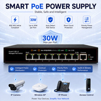 Kurumsal Katman 3 Yönetilebilir Akıllı 8 Portlu 2.5G Çoklu Gigabit 150W Konsol VLAN QoS SNMP PoE Switch 40Gbps Kapasiteli Wi-Fi 6 AP için