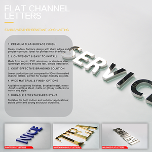 Store Indoor & Outdoor Lettre personnalisée logo Lettre de canal en métal Enseigne publicitaire Lettre en acier inoxydable Alphabet métallique 3D - Product Image 2